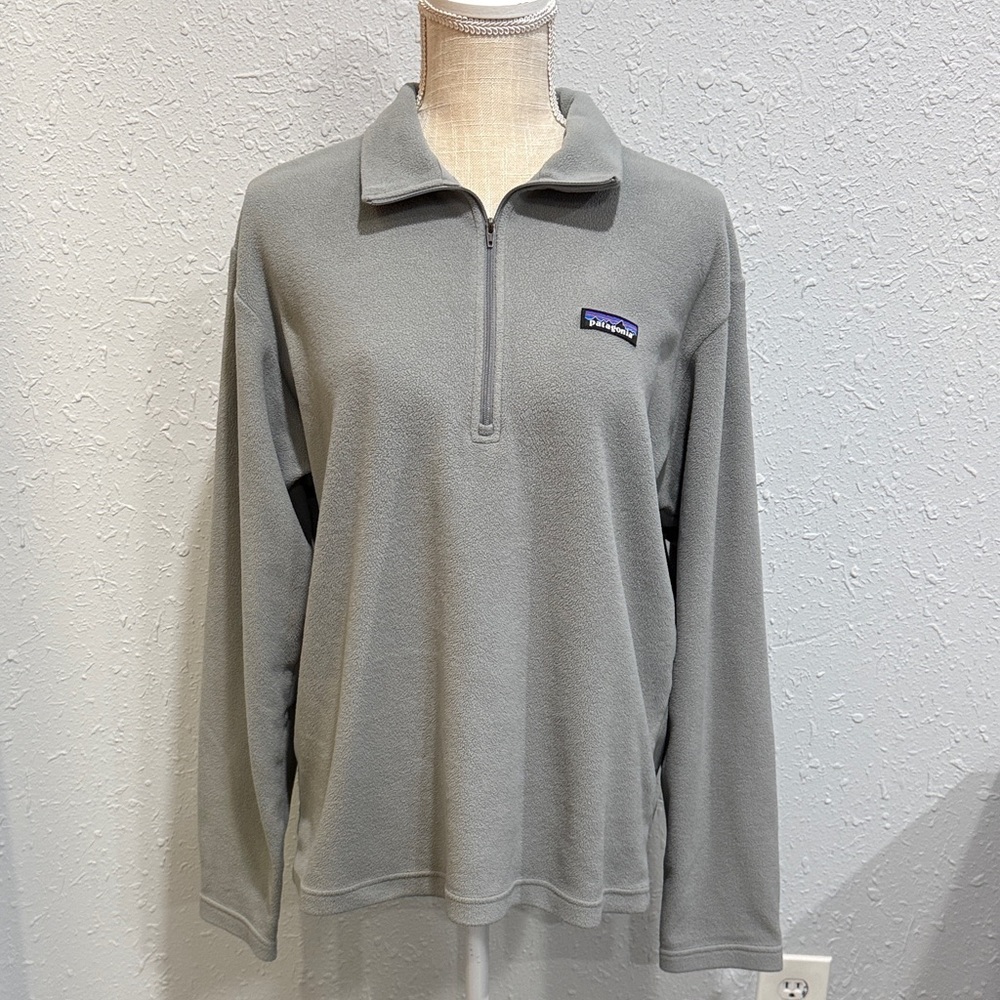 Patagonia Synchilla Light Gray Fleece 1/4 Zip Pullover Medium